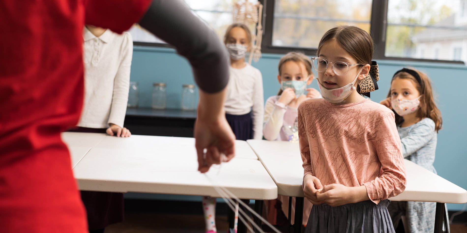 Young girl in classroom.