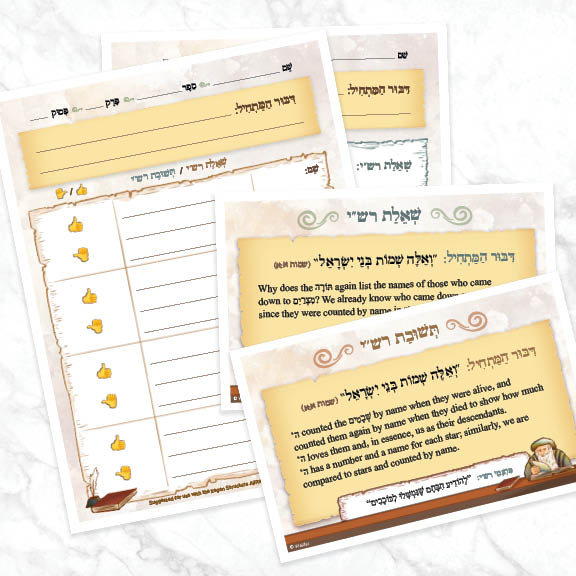 Rashi Q&A Consensus Sheet Activity