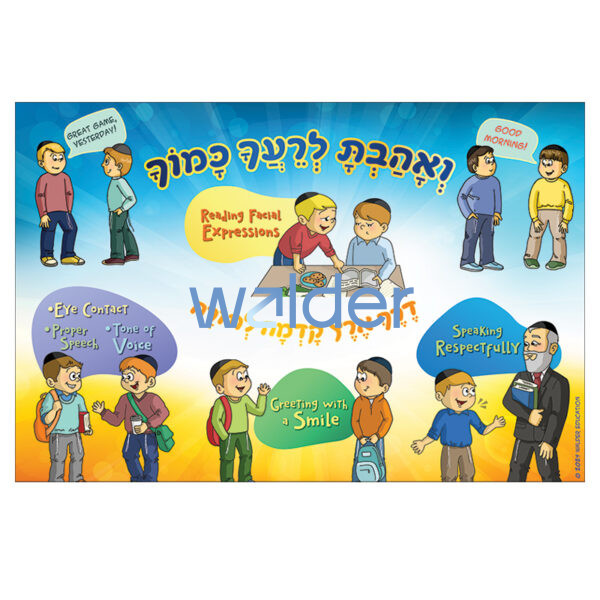 Derech Eretz Social Skills Bulletin Board - Boys