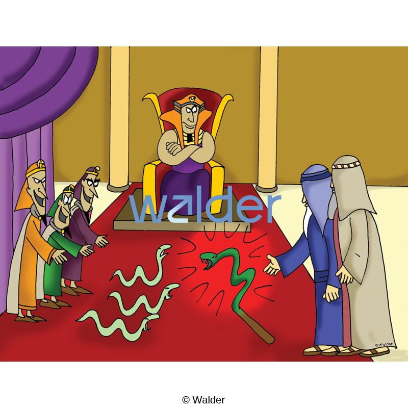 Pags's Staffs Exodus from Egypt: Moshe and Magician's Staffs Becoming Snakes - Walder ...