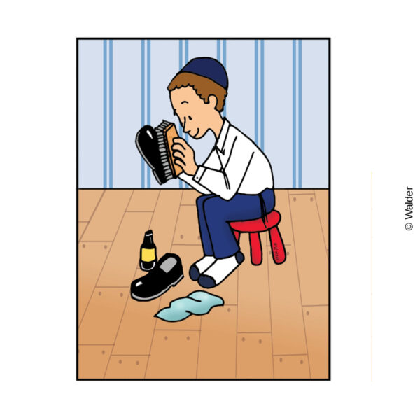 Preparing for Shabbos: Polishing Shoes