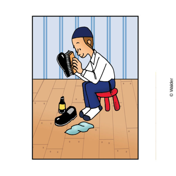 Preparing for Shabbos: Polishing Shoes