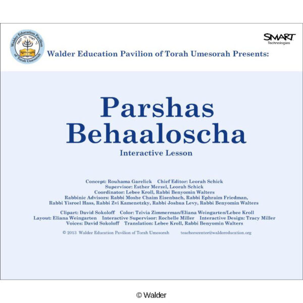Parshas Behaaloscha Interactive Smartboard Lesson