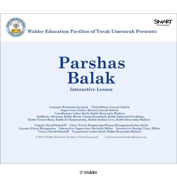 Parshas Balak Interactive Smartboard Lesson