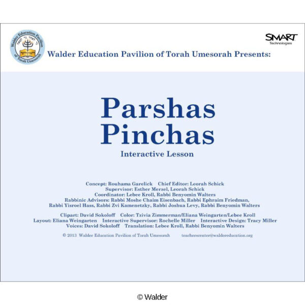 Parshas Pinchas Interactive Smartboard Lesson