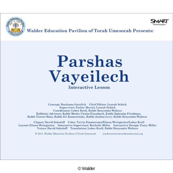 Parshas Vayeilech Interactive Smartboard Lesson