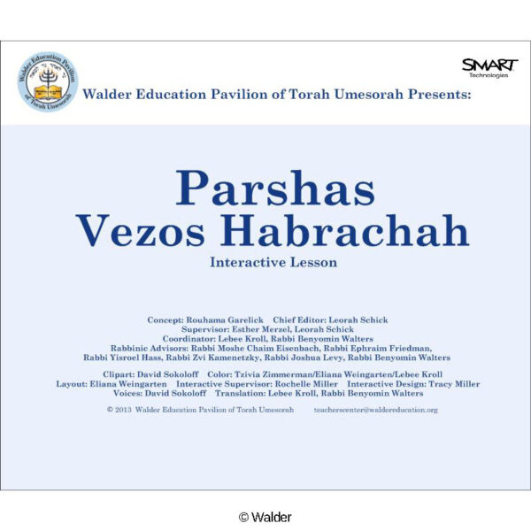 Parshas Vezos Habrachah Interactive Smartboard Lesson