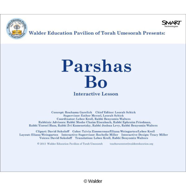 Parshas Bo Interactive Smartboard Lesson