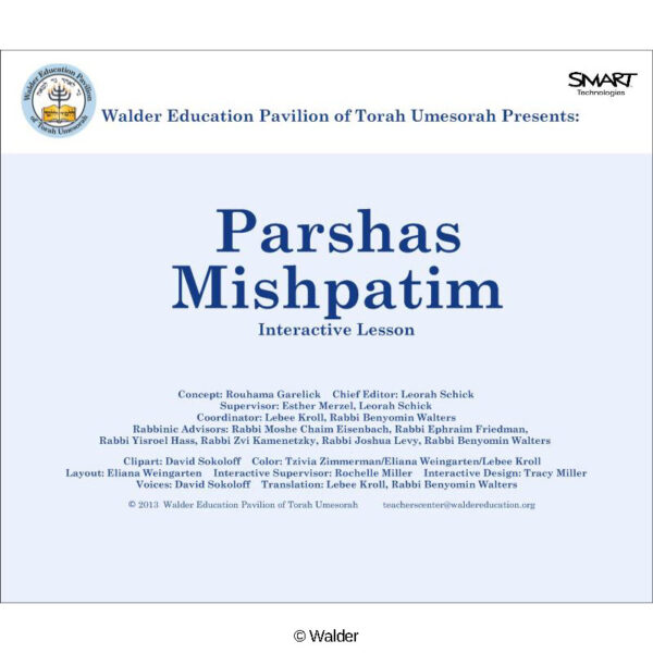 Parshas Mishpatim Interactive Smartboard Lesson