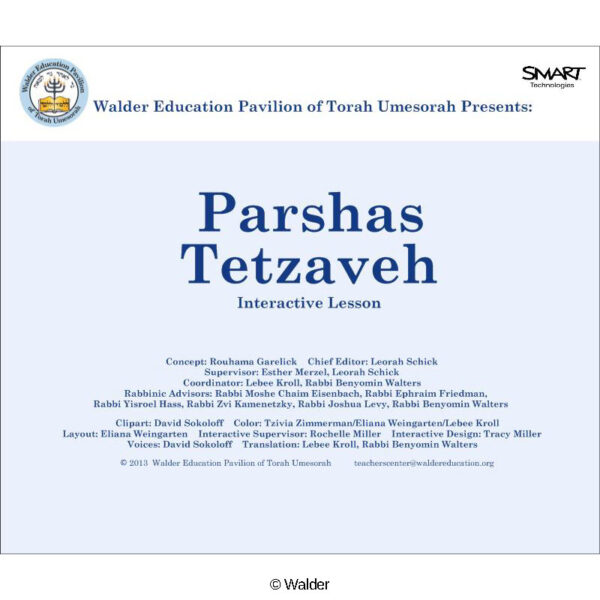 Parshas Tetzaveh Interactive Smartboard Lesson