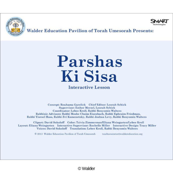 Parshas Ki Sisa Interactive Smartboard Lesson
