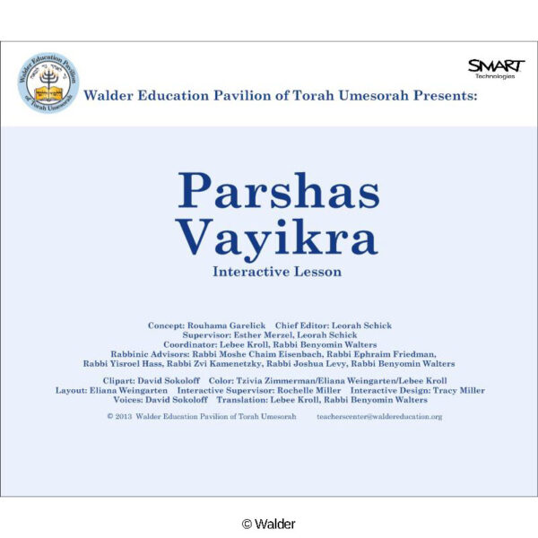 Parshas Korbanos Interactive Smartboard Lesson