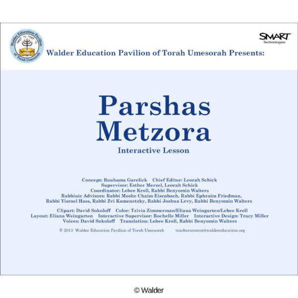 Parshas Metzora Interactive Smartboard Lesson