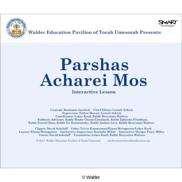 Parshas Acharei Mos Interactive Smartboard Lesson
